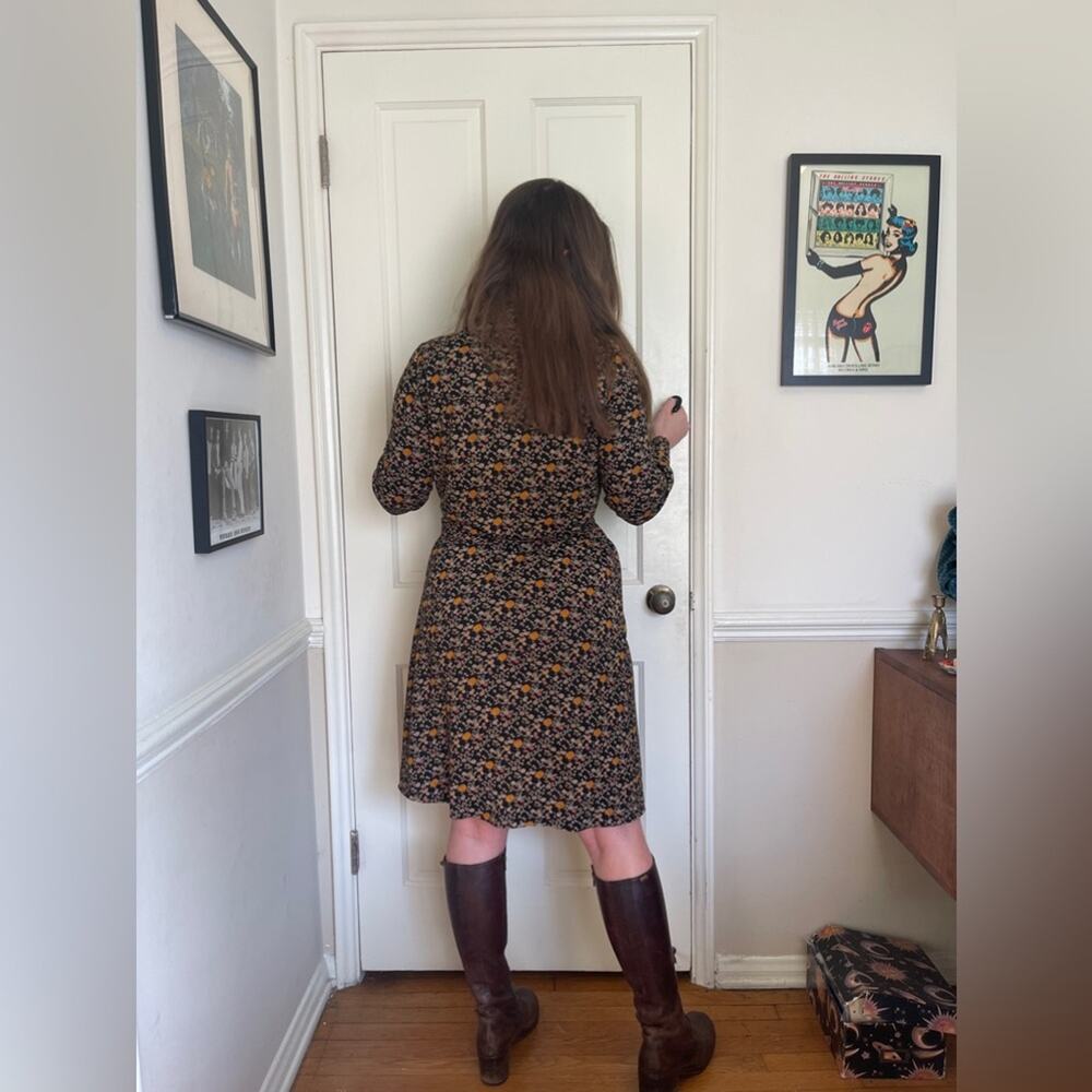 70s Vintage Diane Von Furstenberg Acrylic Patterned Dress - Picture 2 of 9